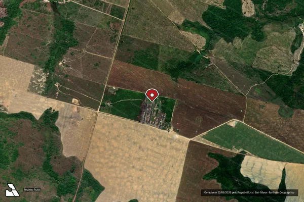 Imagem de satélite de Infração da Flora em Goianésia do Pará - PA (marcador da localização)