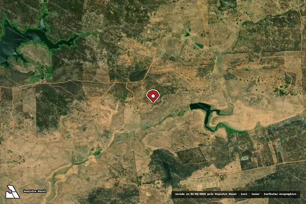 Imagem de satélite de Infração Ambiental em Coremas - PB (marcador da localização)