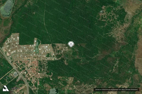 Imagem de satélite de Infração Ambiental em Caucaia - CE (marcador da localização)