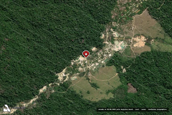 Imagem de satélite de Infração Ambiental em Itaituba - PA (marcador da localização)