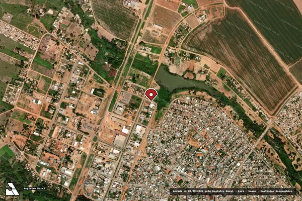 Imagem de satélite de Infração Ambiental em Matupá - MT (marcador da localização)