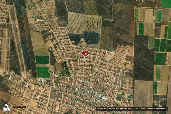 Imagem de satélite de Infração Ambiental em Baraúna - RN (marcador da localização)