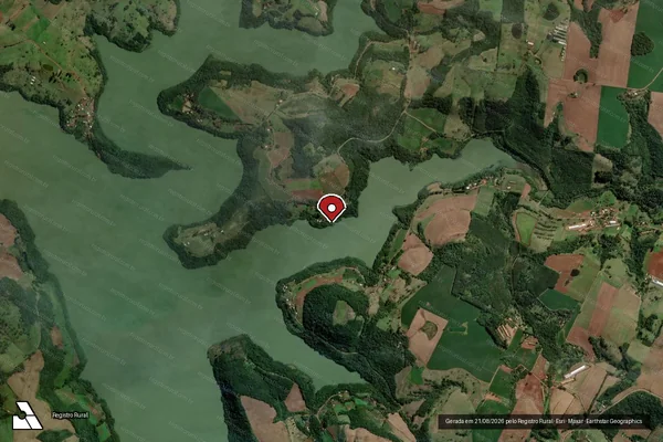 Imagem de satélite de Infração da Flora em Caxambu do Sul - SC (marcador da localização)