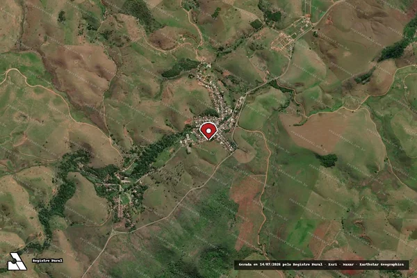 Imagem de satélite de Infração da Fauna em Itaocara - RJ (marcador da localização)