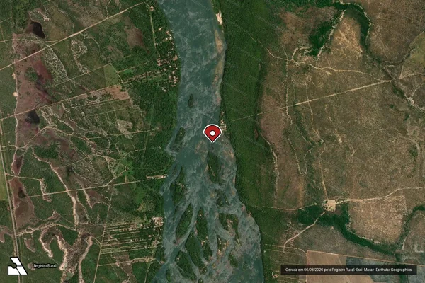 Imagem de satélite — Embargo IBAMA — Infração Ambiental - Peixe/TO
