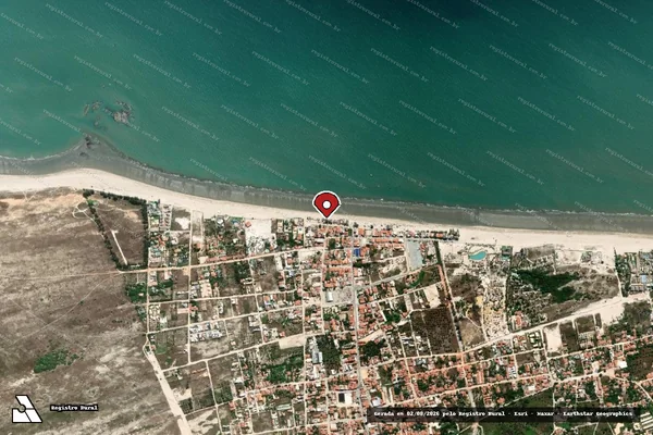 Imagem de satélite de Infração Ambiental em Cruz - CE (marcador da localização)