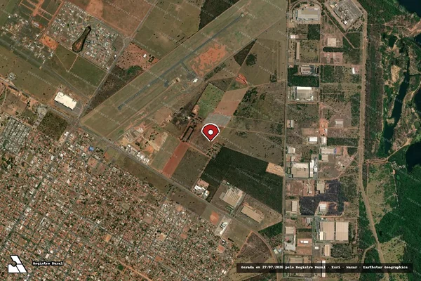 Imagem de satélite — Embargo IBAMA — Infração Ambiental — Três Lagoas/MS