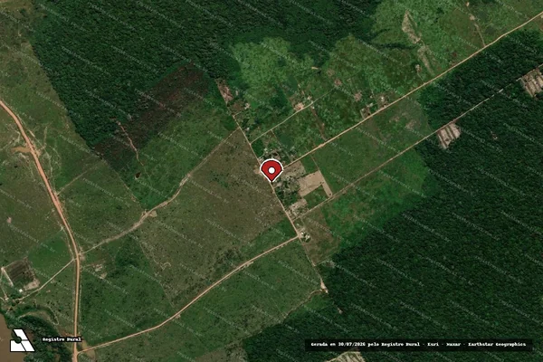 Imagem de satélite de Infração da Flora em Porto Velho - RO (marcador da localização)