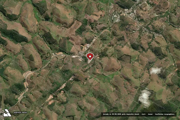 Imagem de satélite de Infração Ambiental em Santo Antônio de Pádua - RJ (marcador da localização)