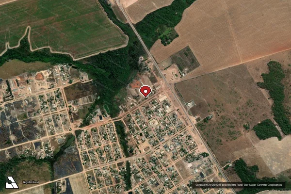 Imagem de satélite de Infração da Flora em Altamira - PA (marcador da localização)