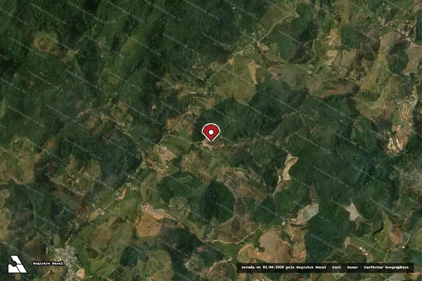 Imagem de satélite de Infração Ambiental em Dores do Rio Preto - ES (marcador da localização)