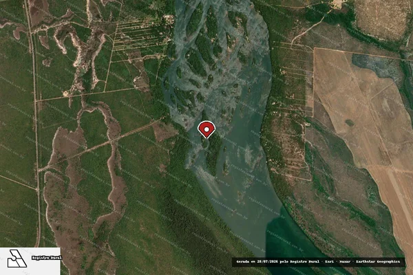 Imagem de satélite de Infração Ambiental em Peixe - TO (marcador da localização)