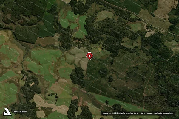 Imagem de satélite de Infração da Flora em Caçador - SC (marcador da localização)