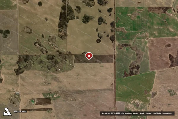 Imagem de satélite de Infração Ambiental em Canguçu - RS (marcador da localização)
