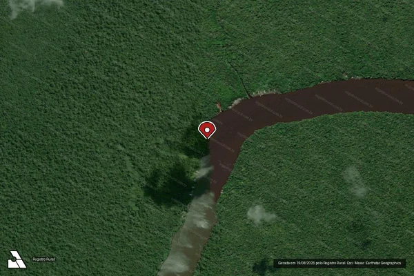Imagem de satélite de Infração Ambiental em Afuá - PA (marcador da localização)