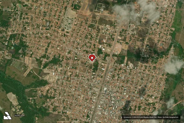 Imagem de satélite de Infração da Flora em Jacundá - PA (marcador da localização)