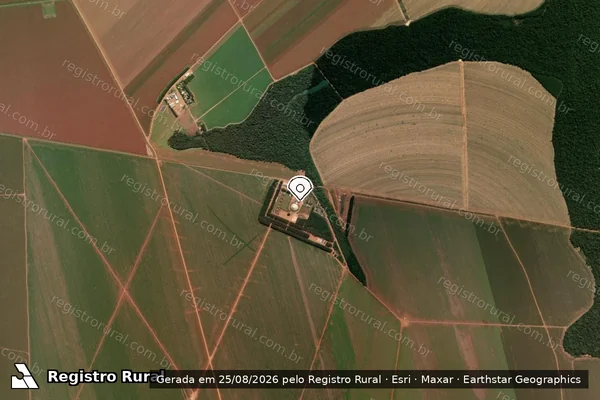 Imagem de satélite de Infração Ambiental em Nova Mutum - MT (marcador da localização)