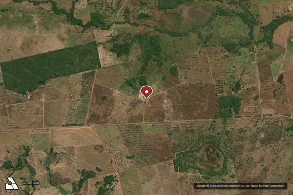Imagem de satélite de Infração da Flora em São Miguel do Araguaia - GO (marcador da localização)