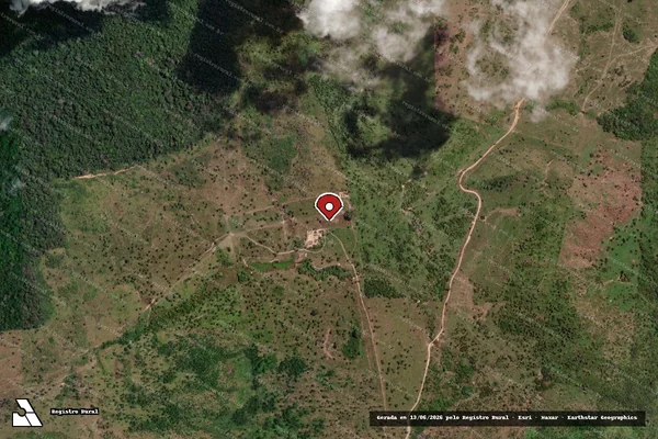 Imagem de satélite de Infração Ambiental em Altamira - PA (marcador da localização)