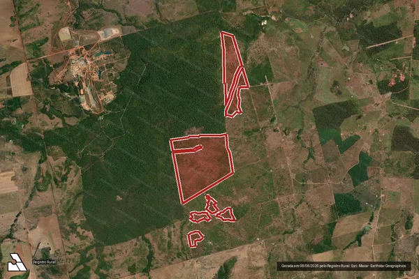 Imagem de satélite de Infração Ambiental em Santana do Araguaia - PA