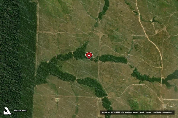 Imagem de satélite de Infração Ambiental em Campo Novo de Rondônia - RO (marcador da localização)