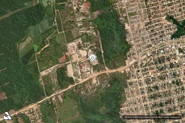 Imagem de satélite de Infração da Flora em Uruará - PA (marcador da localização)
