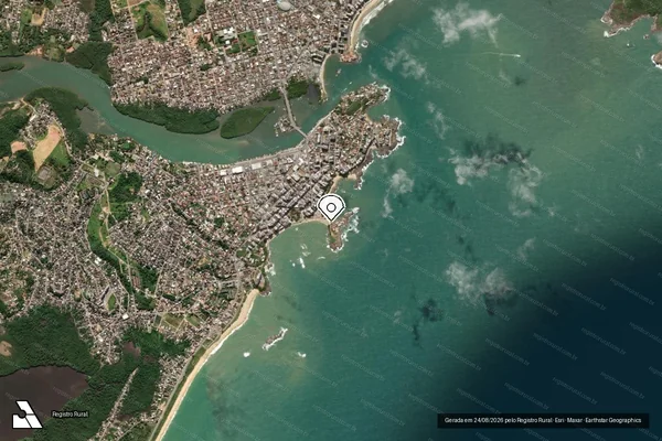 Imagem de satélite — Embargo IBAMA — Infração Ambiental - Guarapari/ES