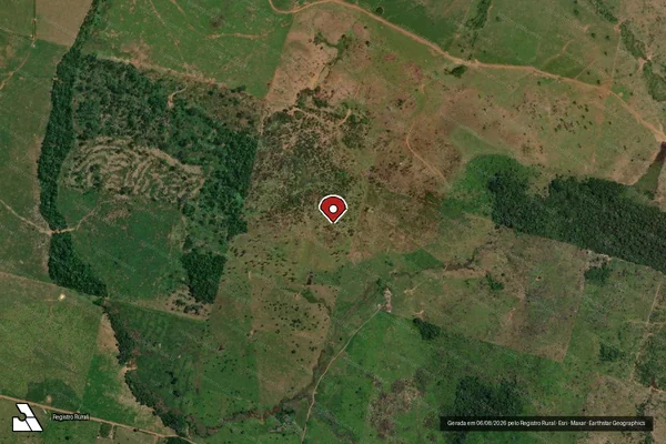 Imagem de satélite de Infração Ambiental em Manicoré - AM (marcador da localização)
