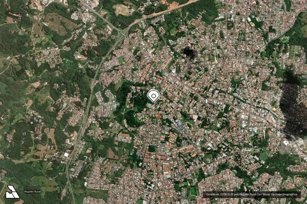 Imagem de satélite de Infração Ambiental em Curitiba - PR (marcador da localização)