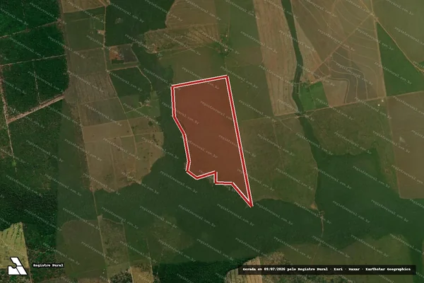 Imagem de satélite — Embargo IBAMA — Infração da Flora - Feliz Natal/MT