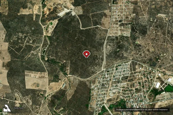 Imagem de satélite de Infração Ambiental em Caruaru - PE (marcador da localização)