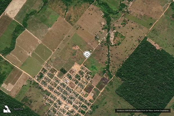 Imagem de satélite de Infração Ambiental em Espigão D'Oeste - RO (marcador da localização)