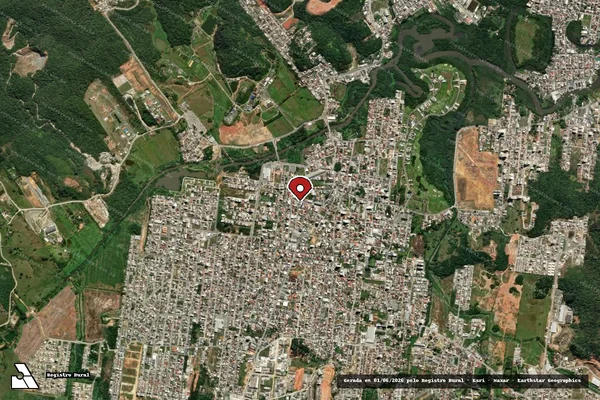 Imagem de satélite de Infração da Fauna em Camboriú - SC (marcador da localização)