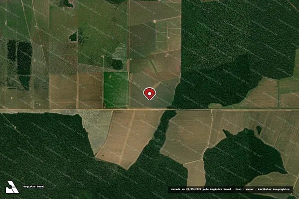 Imagem de satélite de Infração da Flora em Vilhena - RO (marcador da localização)