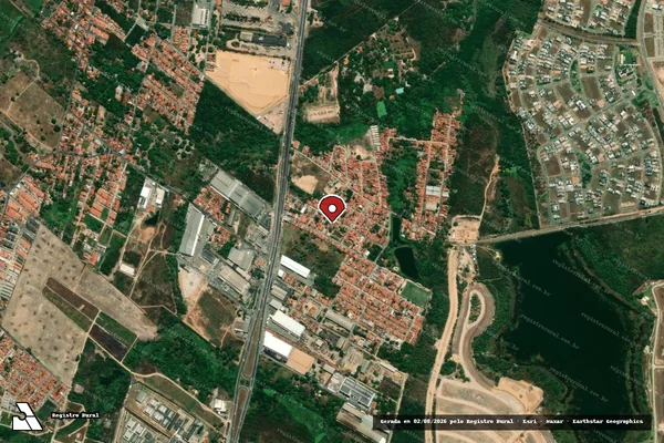 Imagem de satélite de Infração Ambiental em Eusébio - CE (marcador da localização)