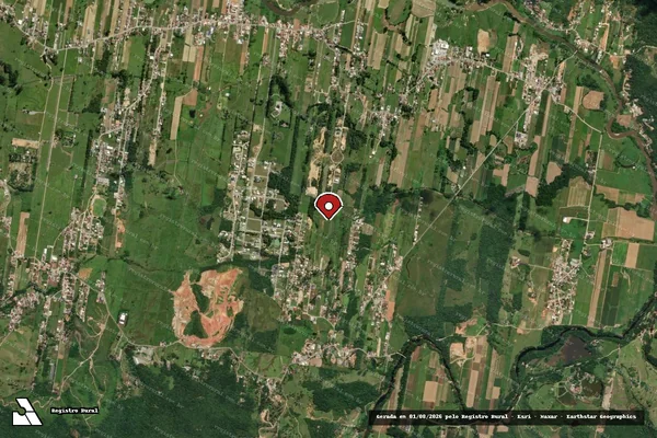 Imagem de satélite de Infração Ambiental em São José - SC (marcador da localização)