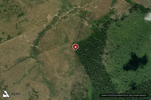 Imagem de satélite de Infração Ambiental em Lábrea - AM (marcador da localização)