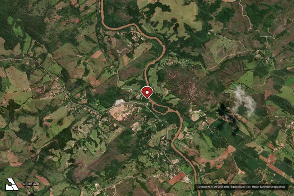 Imagem de satélite de Infração da Flora em Ritápolis - MG (marcador da localização)