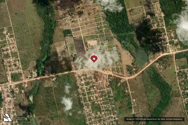 Imagem de satélite de Infração Ambiental em Uruará - PA (marcador da localização)