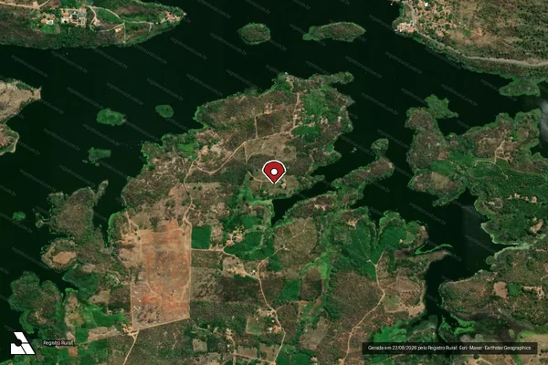 Imagem de satélite de Infração Ambiental em Sousa - PB (marcador da localização)