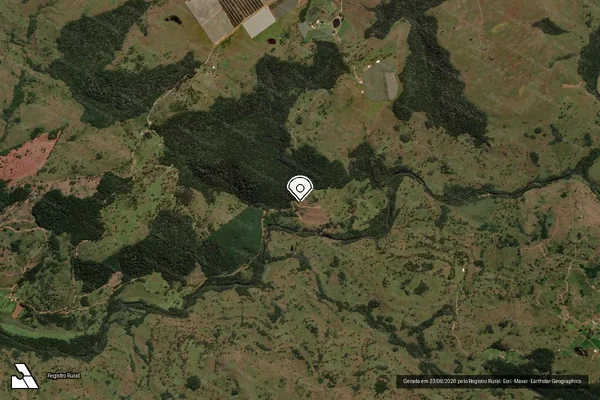 Imagem de satélite de Infração da Flora em São Joaquim - SC (marcador da localização)