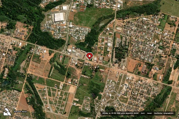 Imagem de satélite de Infração Ambiental em Alta Floresta - MT (marcador da localização)