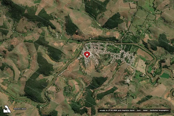 Imagem de satélite de Infração da Fauna em Patrocínio do Muriaé - MG (marcador da localização)