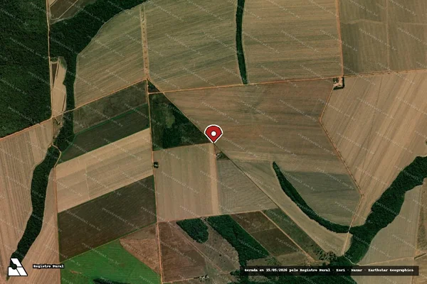 Imagem de satélite de Infração da Flora em Cuiabá - MT (marcador da localização)