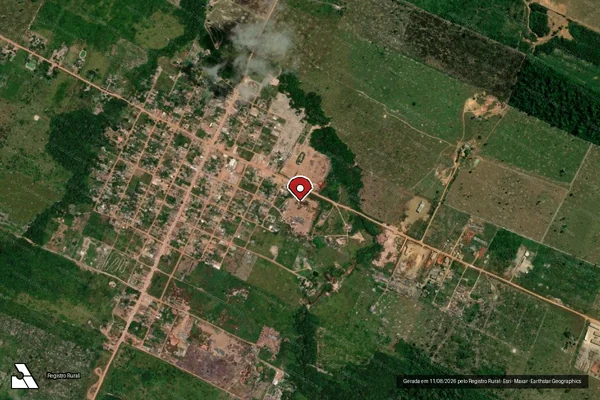 Imagem de satélite de Infração da Flora em Candeias do Jamari - RO (marcador da localização)