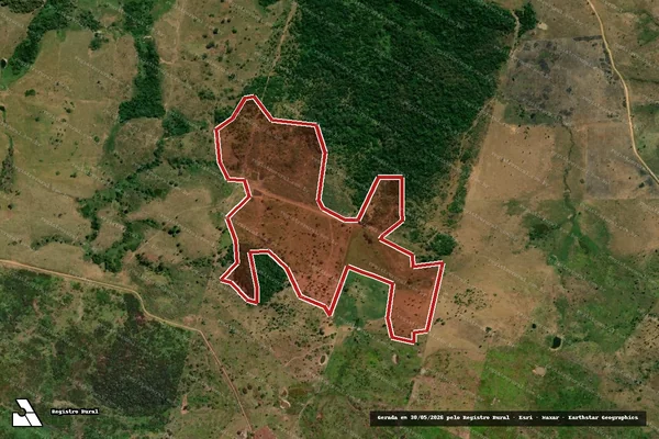 Imagem de satélite — Embargo IBAMA — Infração Ambiental - Água Azul do Norte/PA