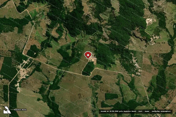 Imagem de satélite de Infração referente a Qualidade Ambiental em Vilhena - RO (marcador da localização)