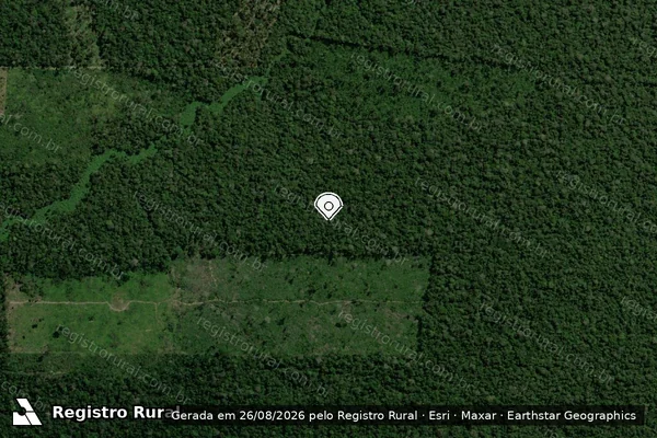 Imagem de satélite de Infração da Flora em Candeias do Jamari - RO (marcador da localização)
