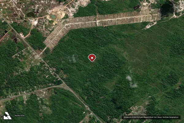 Imagem de satélite de Infração Ambiental em Belém - PA (marcador da localização)