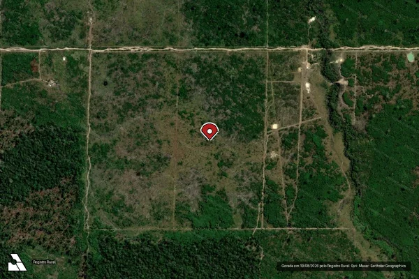 Imagem de satélite de Infração Ambiental em Candeias do Jamari - RO (marcador da localização)